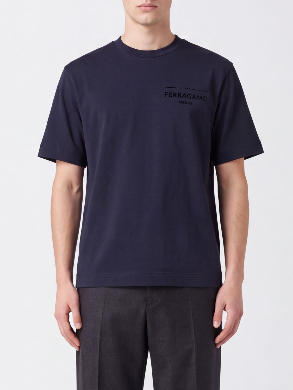 FERRAGAMO T-Shirt Men color Navy