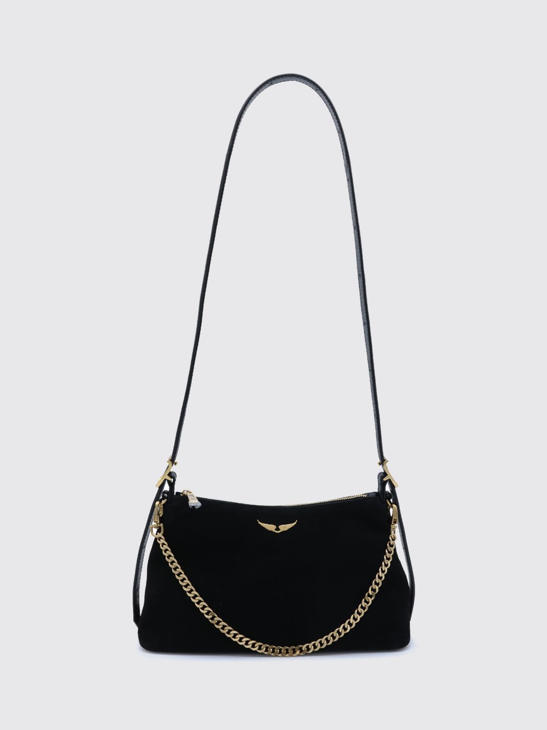 ZADIG & VOLTAIRE Jim Calfskin Leather Crossbody Bag with Metallic Handle