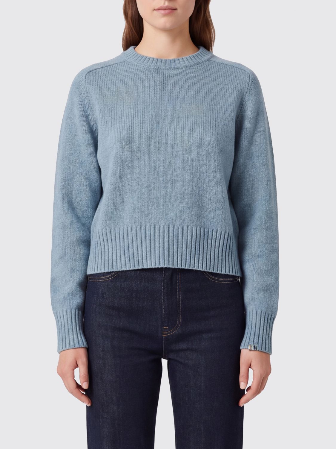 EXTREME CASHMERE Mehrfarbiger Langarm-Rundhalspullover aus reinem Kaschmir