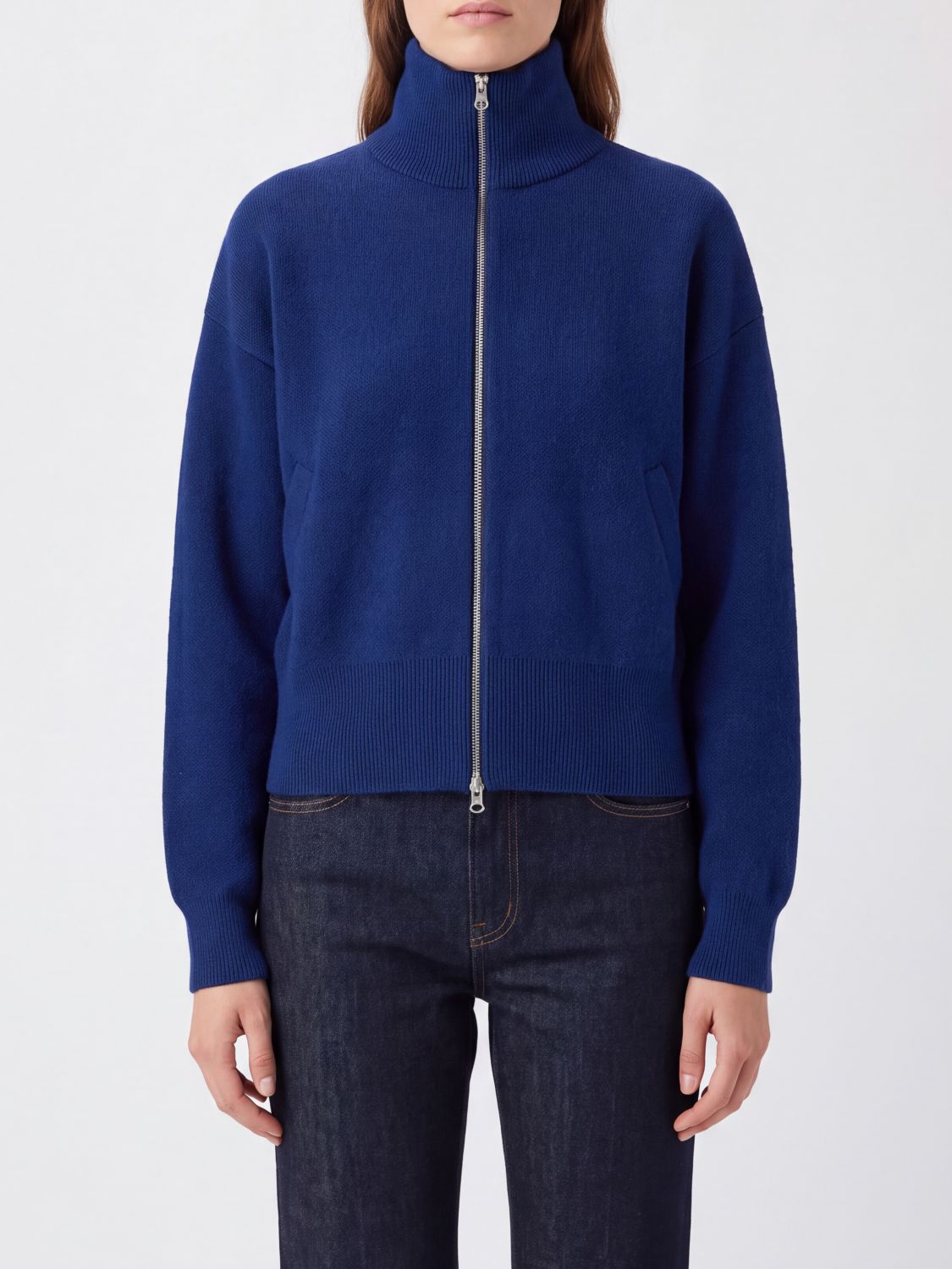EXTREME CASHMERE Rollkragen-Cardigan aus reinem Kaschmir mit Reißverschluss