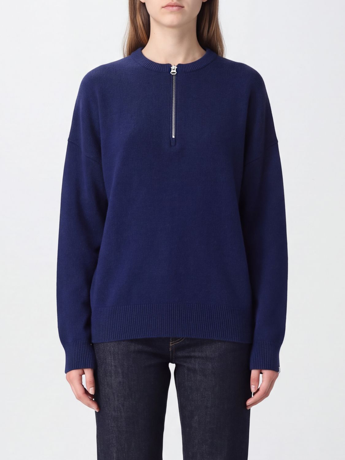 EXTREME CASHMERE Locker geschnittener Pullover aus Kaschmirmischung mit halbem Reißverschluss