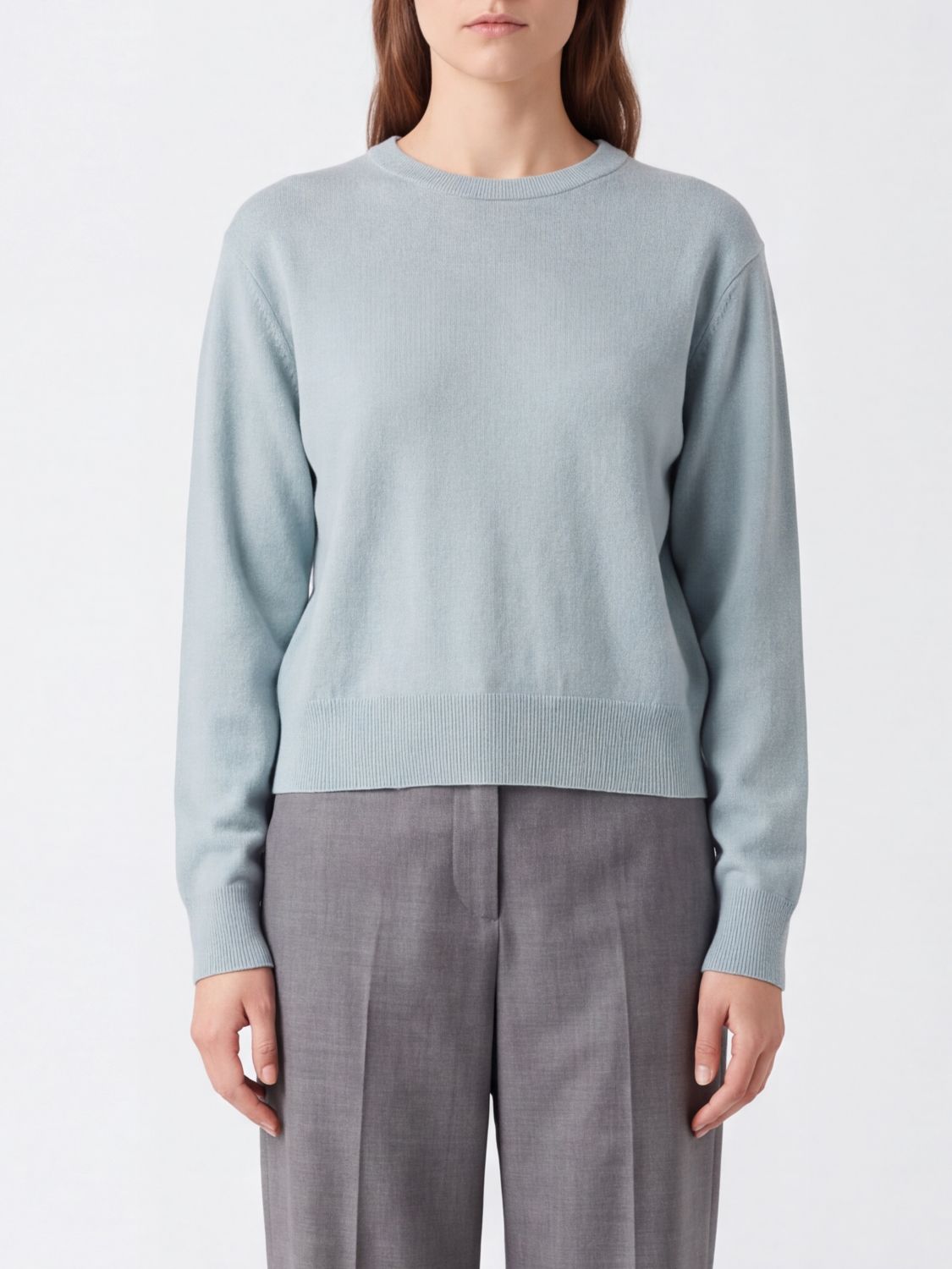 EXTREME CASHMERE Rundhalspullover aus reinem Kaschmir mit überschnittenen Schultern