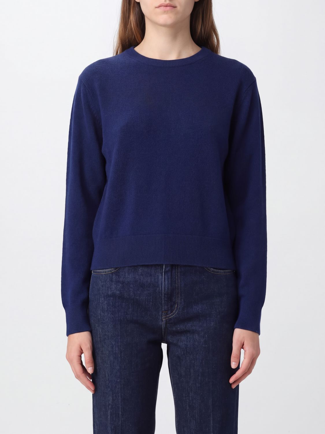EXTREME CASHMERE Rundhalspullover aus reinem Kaschmir mit überschnittenen Schultern