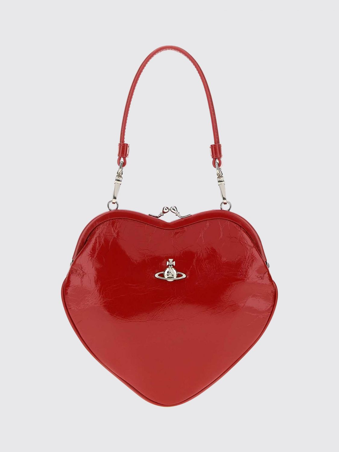 VIVIENNE WESTWOOD Mini borsa a cuore Belle Heart in pelle con logo Orb