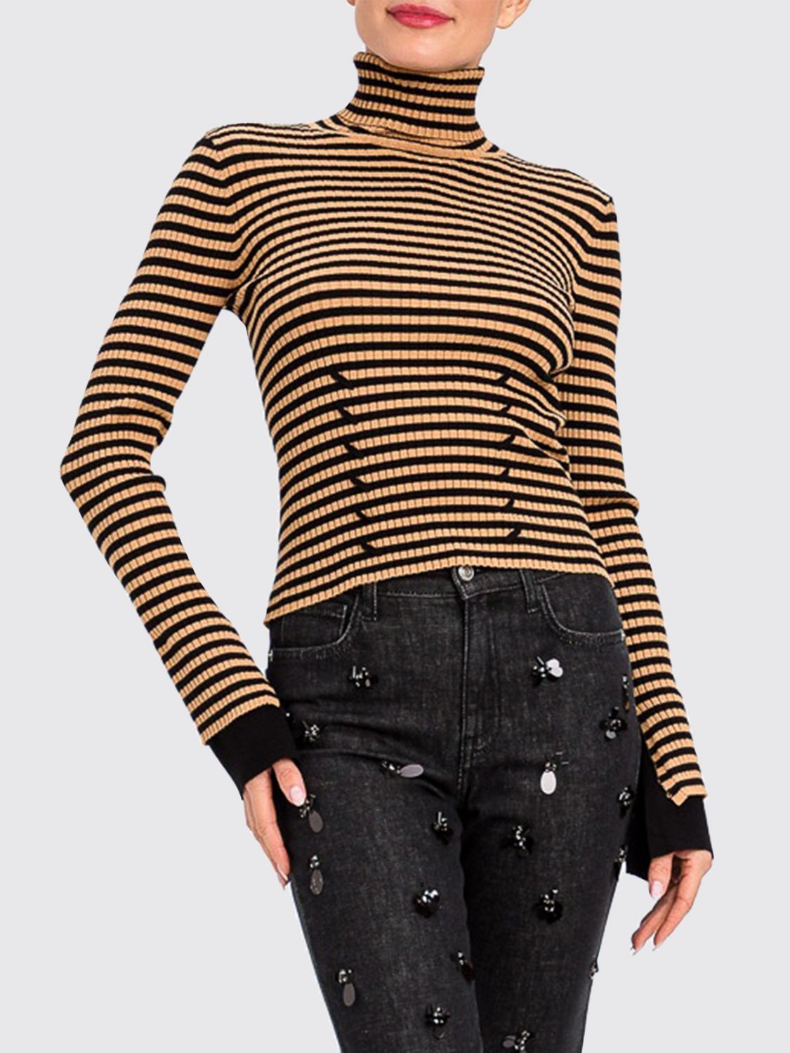 Actitude Twinset Sweater Woman Color Coffee In Brown