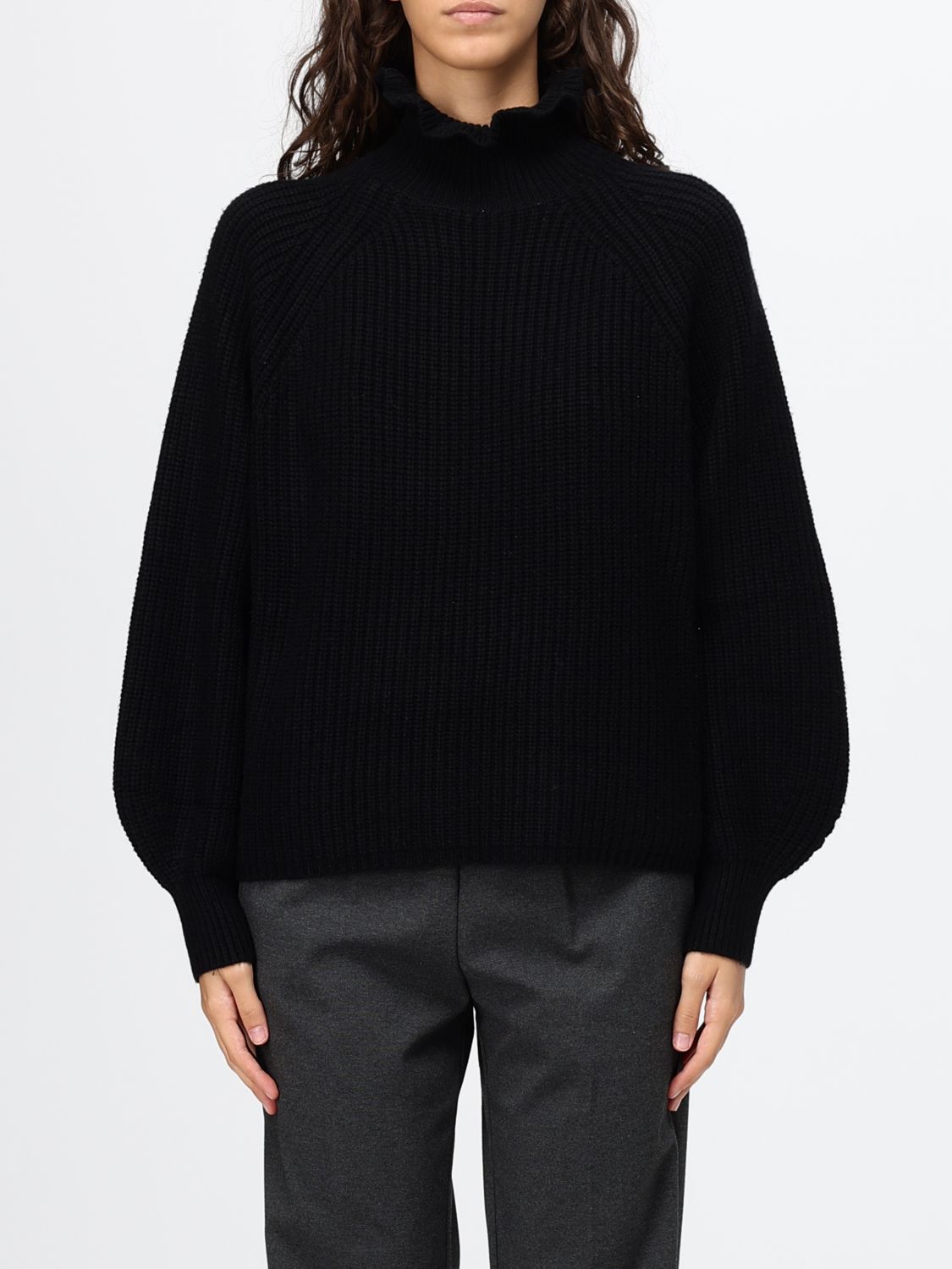 Max Mara Wool and Cashmere Turtleneck Jumper with Balloon Sleeves