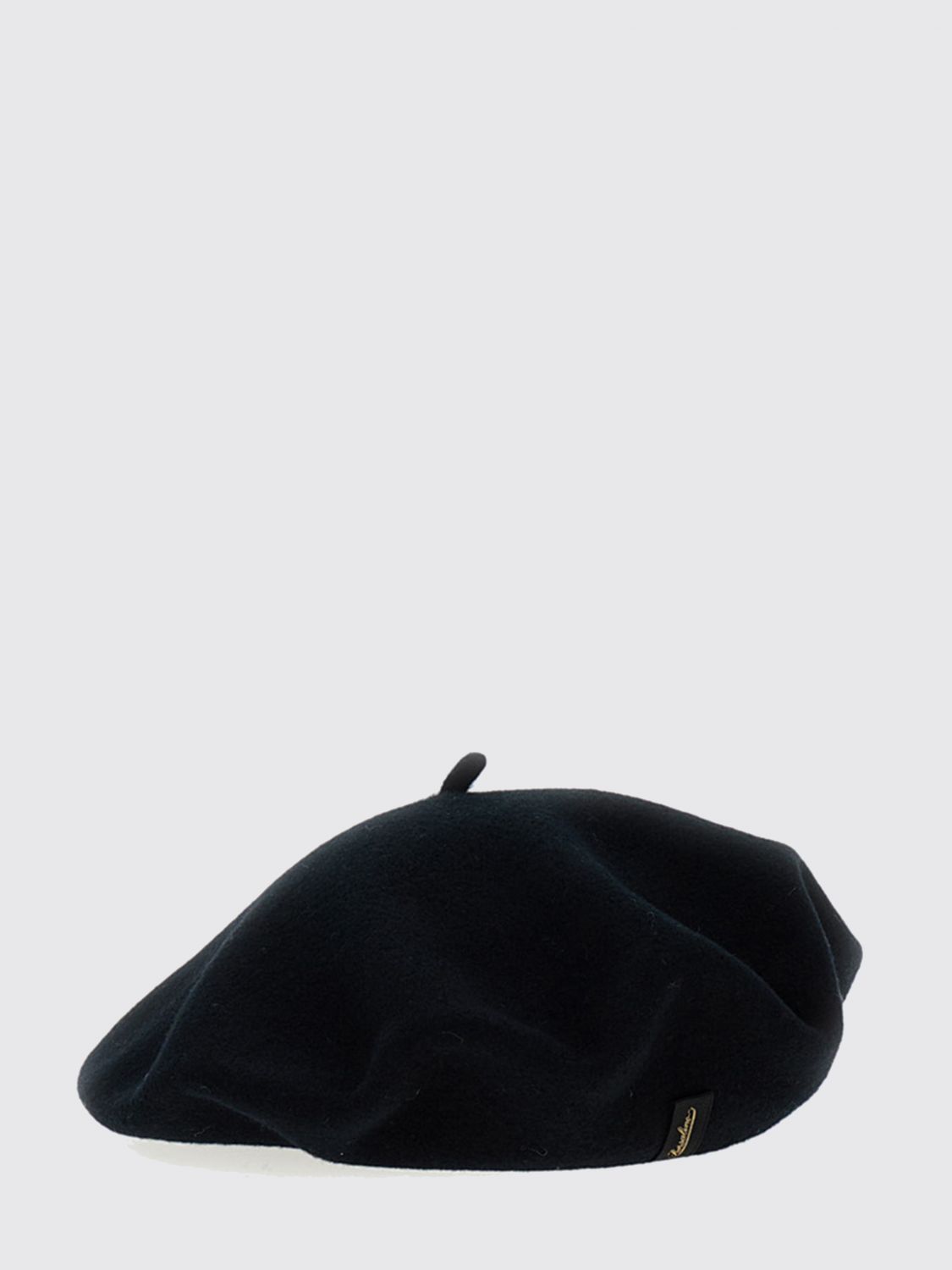 BORSALINO Pure Wool Beret with Applied Logo