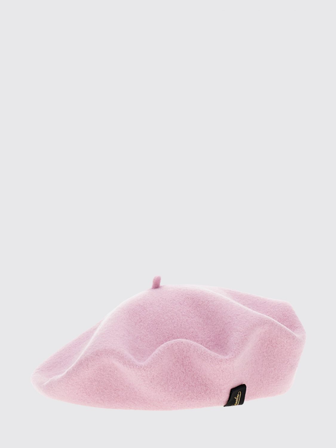 BORSALINO Pure Wool Beret with Applied Logo