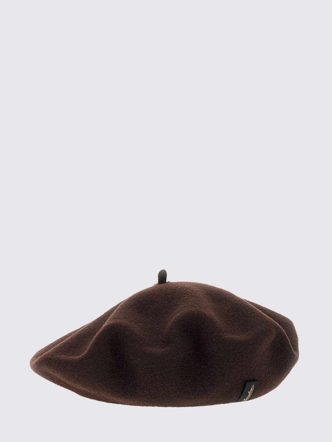 BORSALINO Pure Wool Beret with Applied Logo