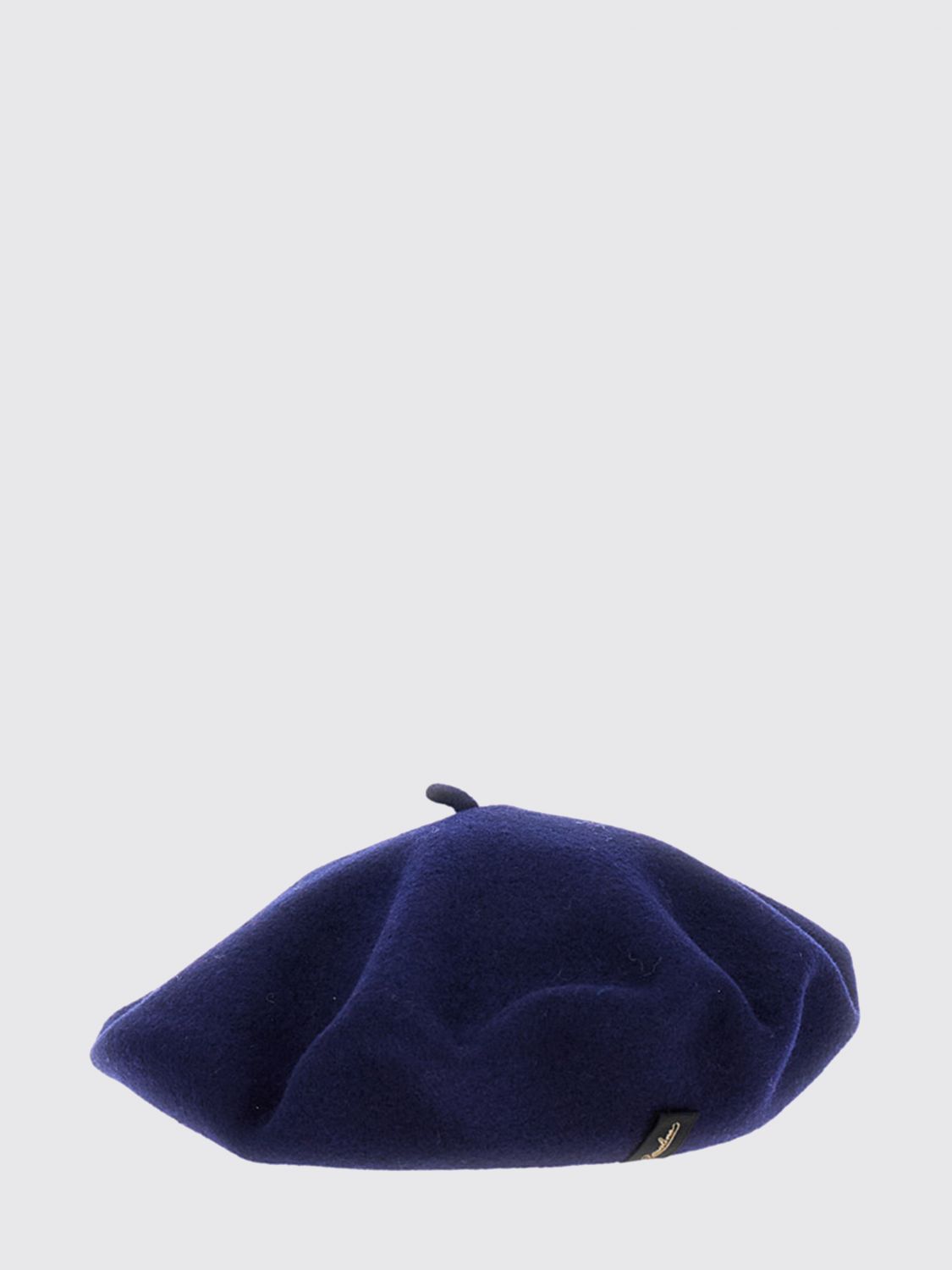 BORSALINO Pure Wool Beret with Applied Logo