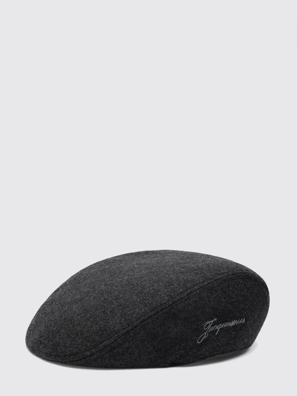 JACQUEMUS Wool Beret Cap with Visor and Embroidered Logo