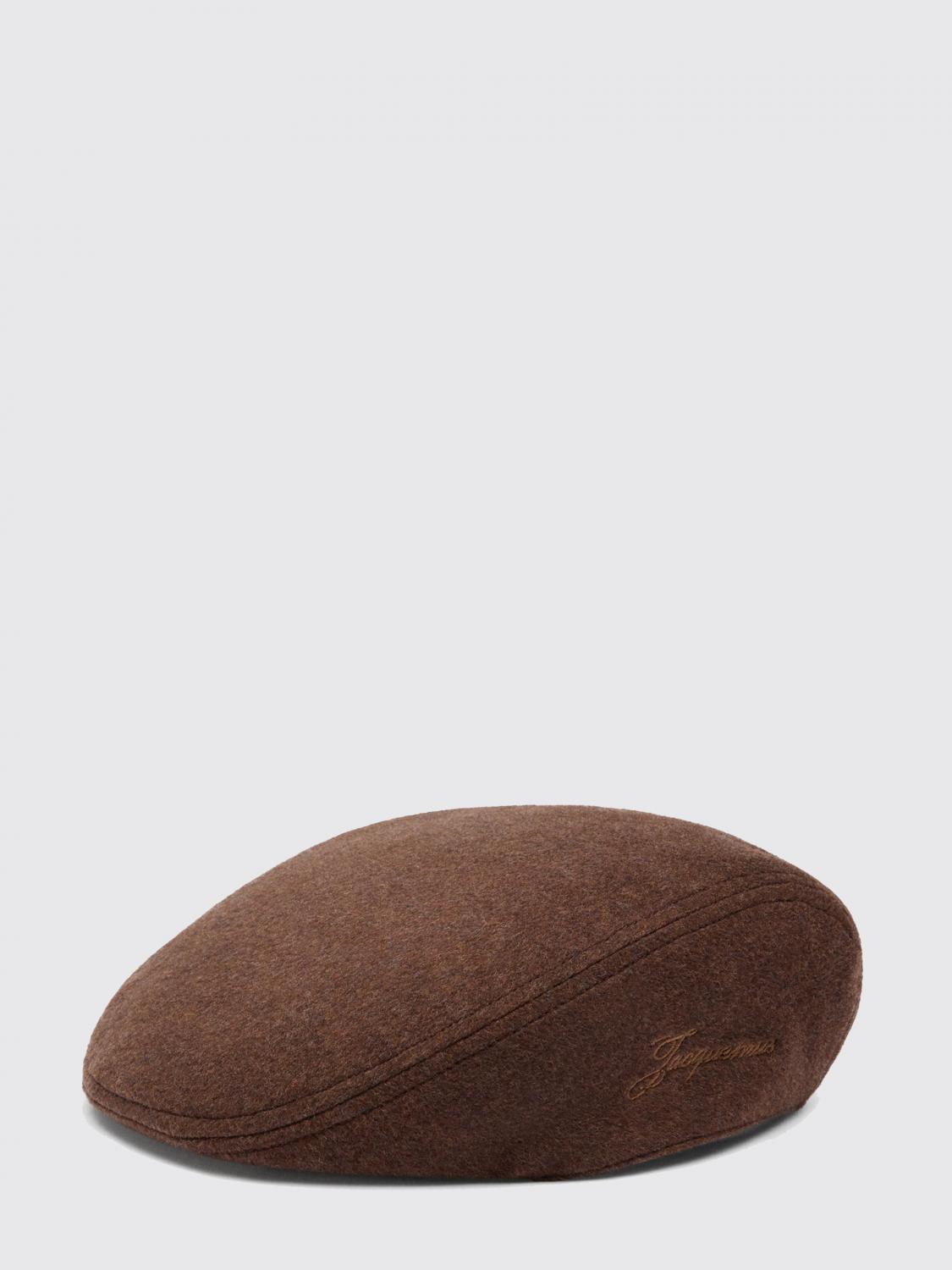 JACQUEMUS Wool Beret Cap with Visor and Embroidered Logo
