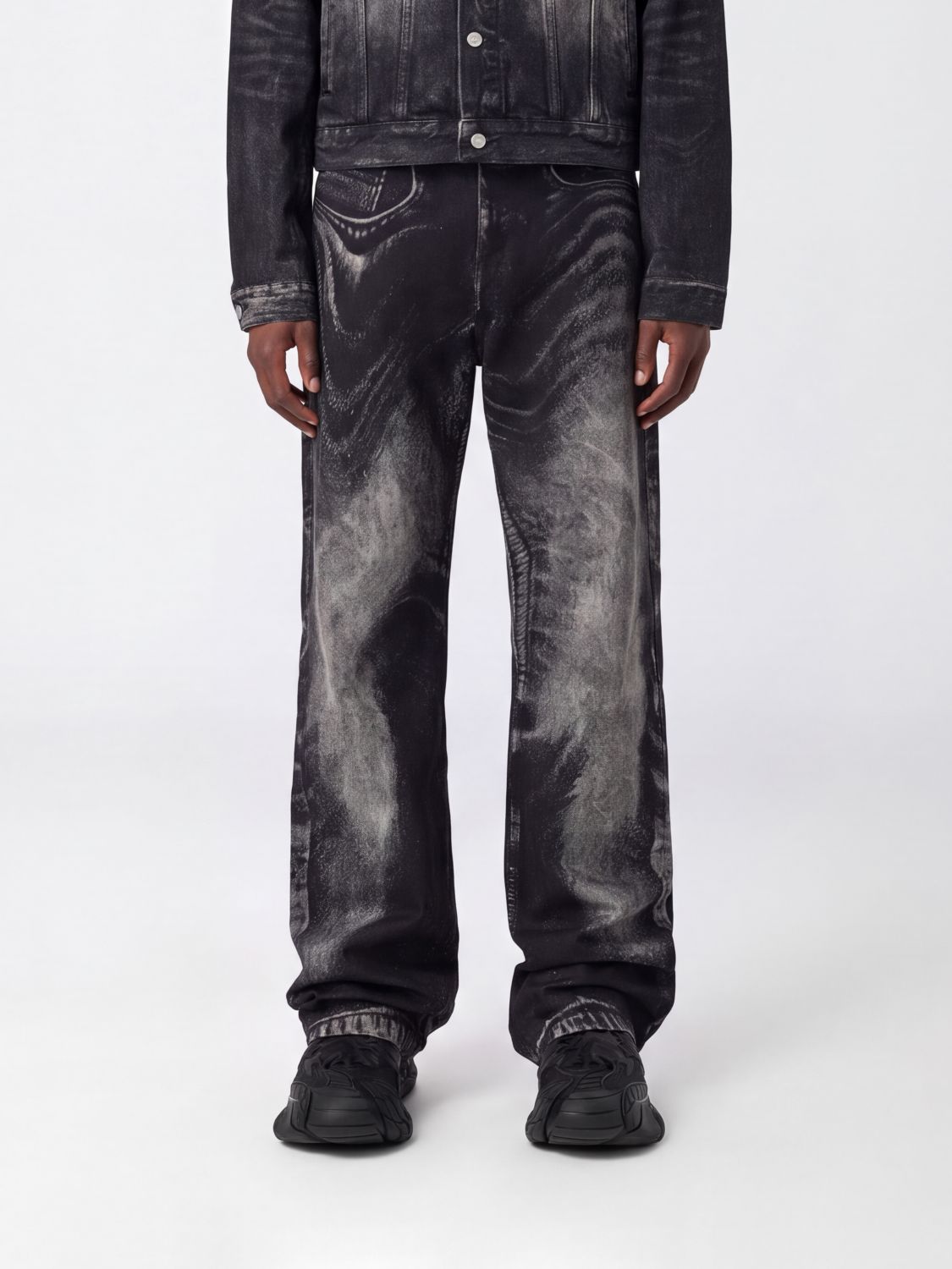 CAMPER Straight Fit Jeans in Bleached Denim with Worn Effect CAMPER Straight Fit Jeans in Bleached Denim with Worn Effect