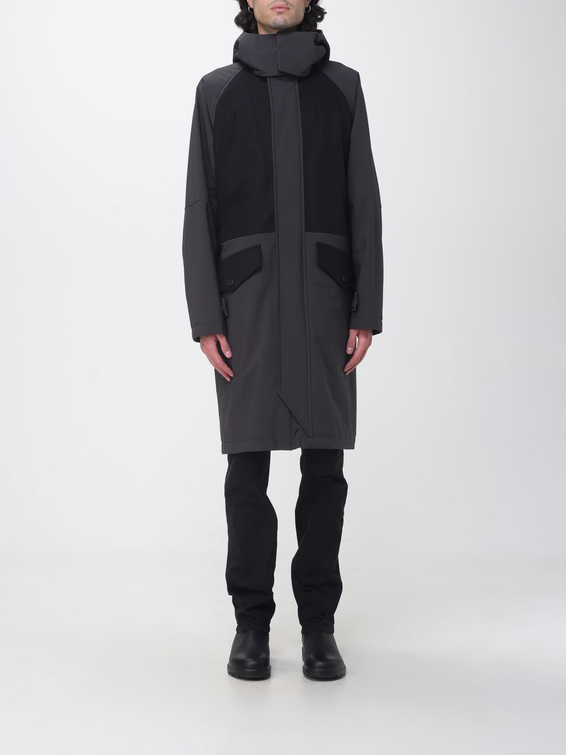 Herno Long Technical Polyester Parka with Padded Windproof Hood