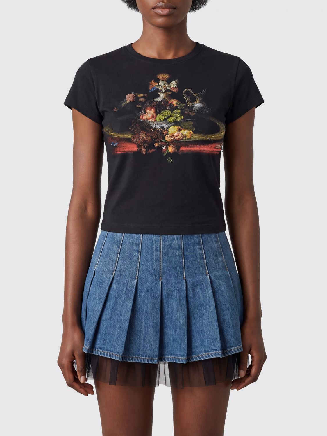VIVIENNE WESTWOOD Slim Fit Cotton T-Shirt with Front Graphic Print