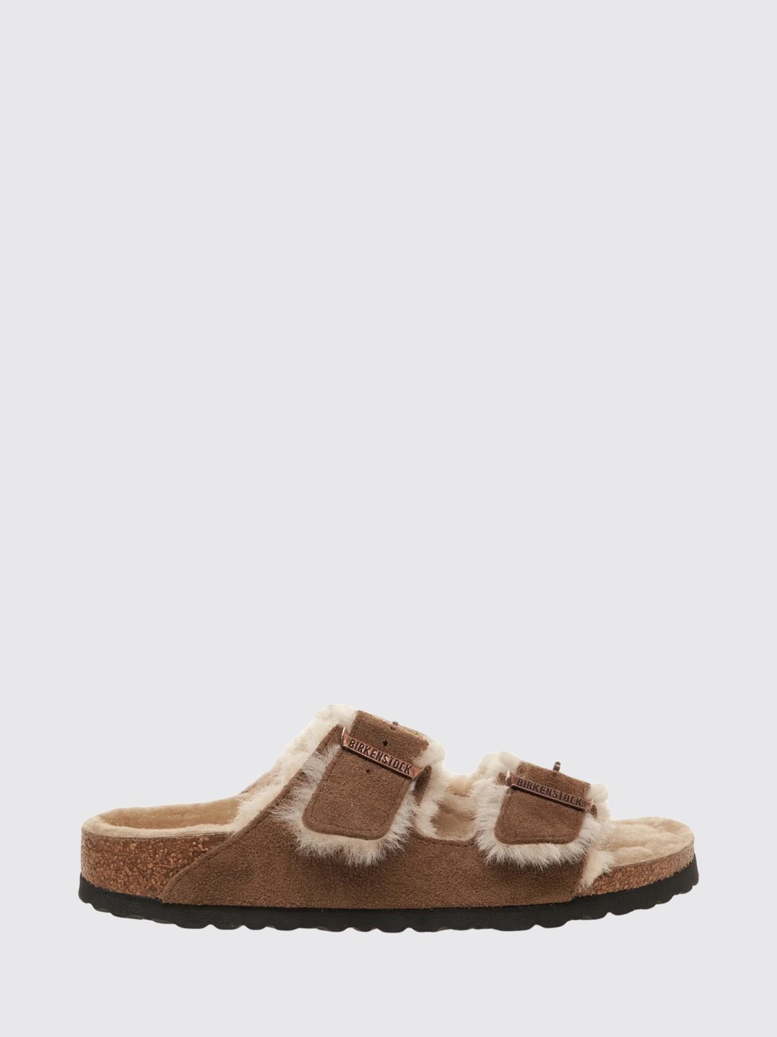 BIRKENSTOCK Sandali flat Arizona in pelle scamosciata con interno in shearling