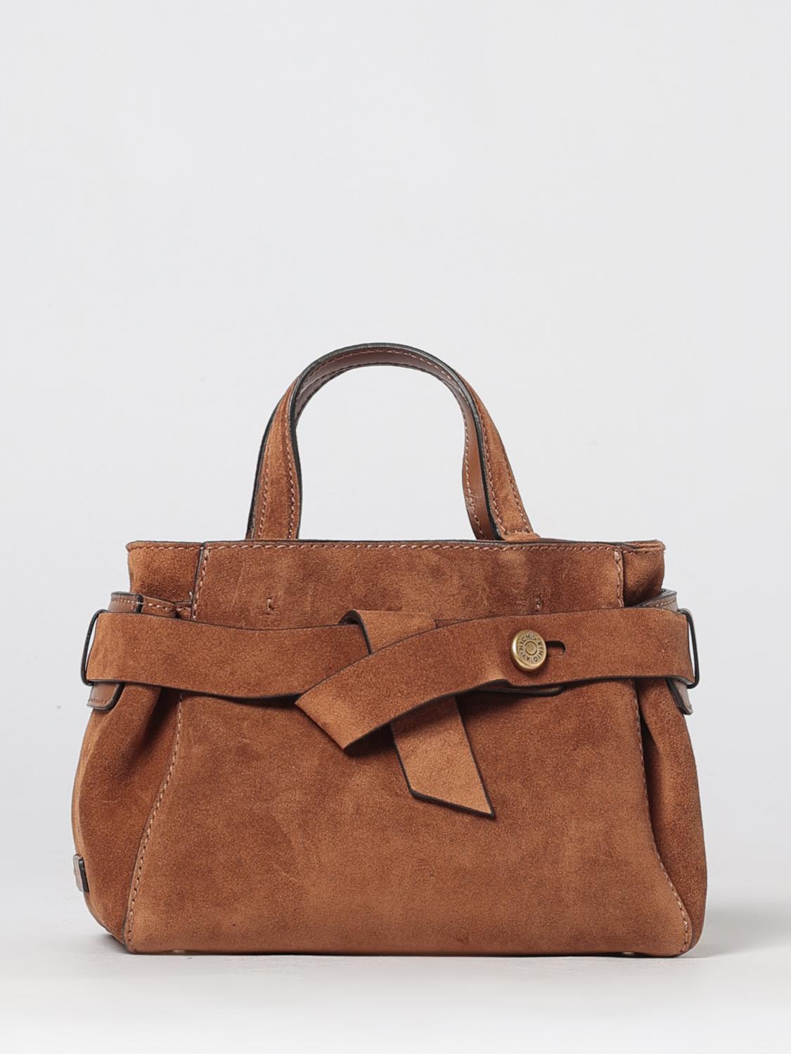 GIANNI CHIARINI Miranda Leather and Suede Handbag with Shoulder Strap
