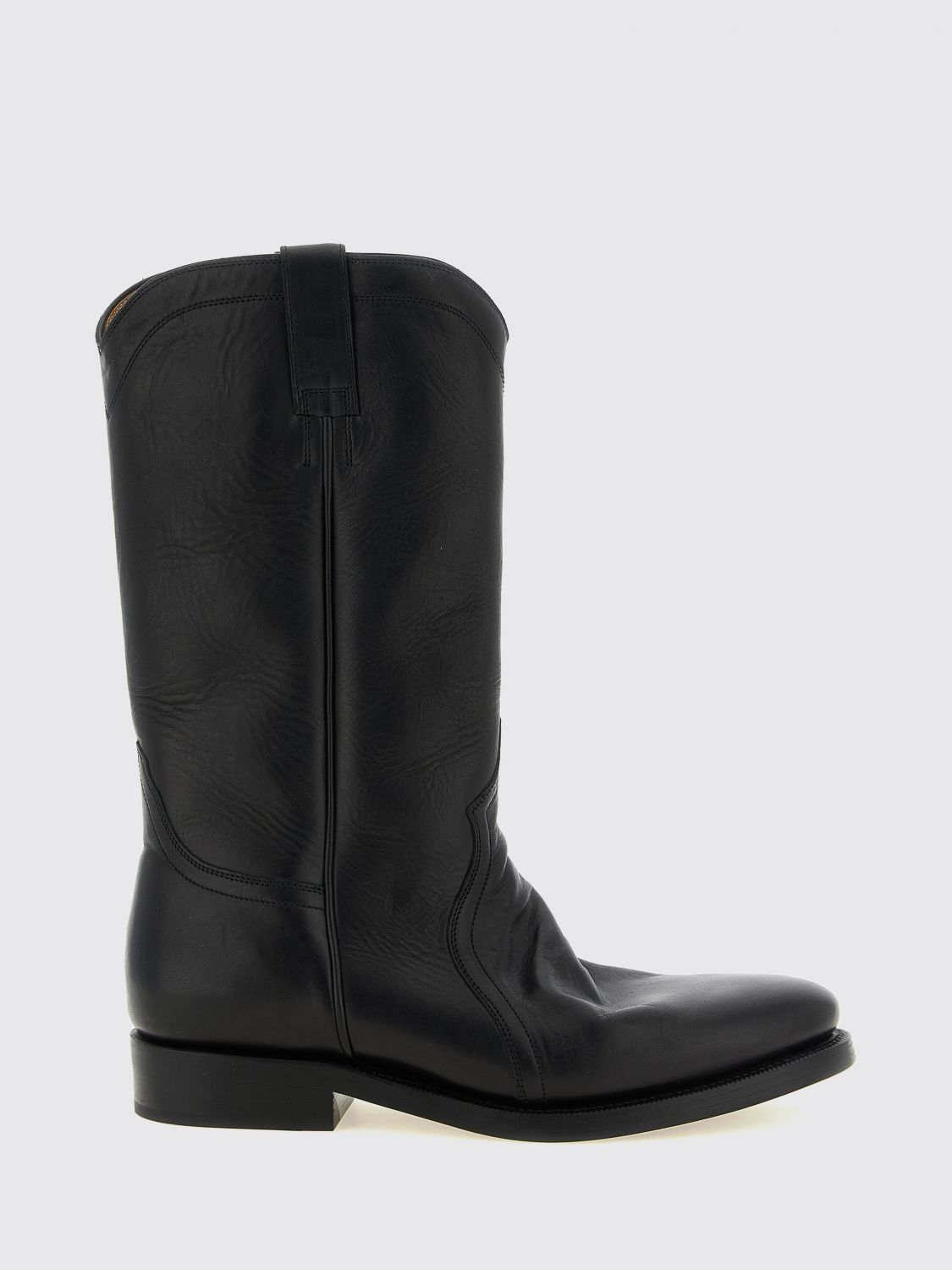 JIL SANDER Tapered Toe Smooth Calfskin Leather Western Boots