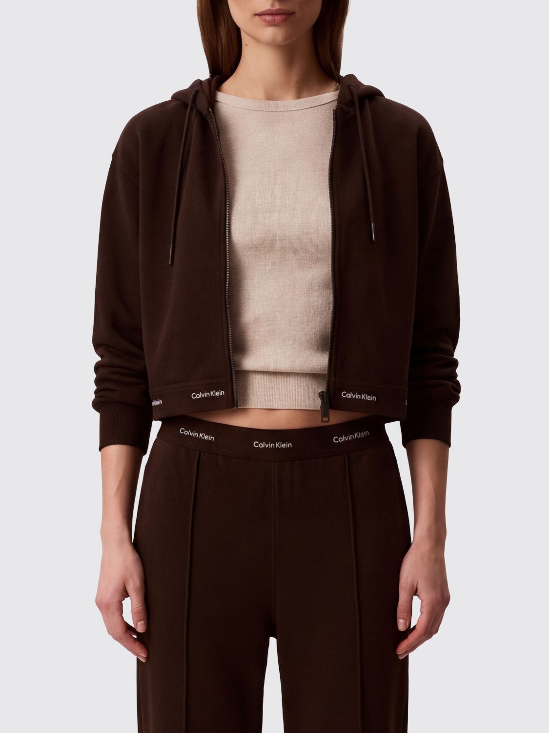 CALVIN KLEIN Felpa Donna colore Caffe