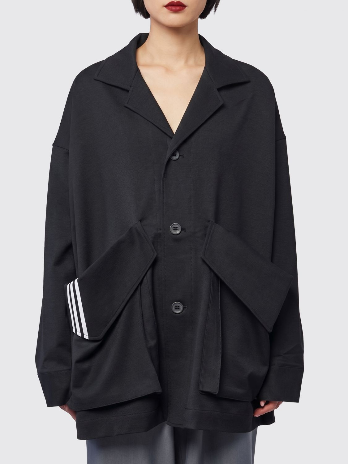 Y-3 Relaxed Fit Wool Twill Shirt Jacket with Cuban Collar