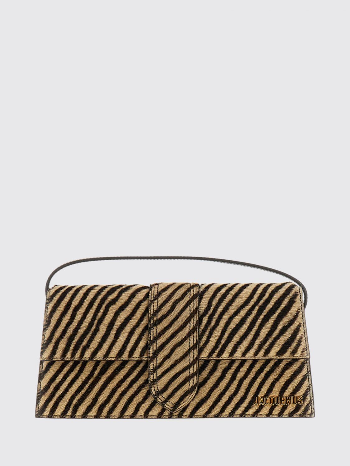 Jacquemus Le Bambino Long Zebra-Print Pony-Effect Leather Shoulder Bag