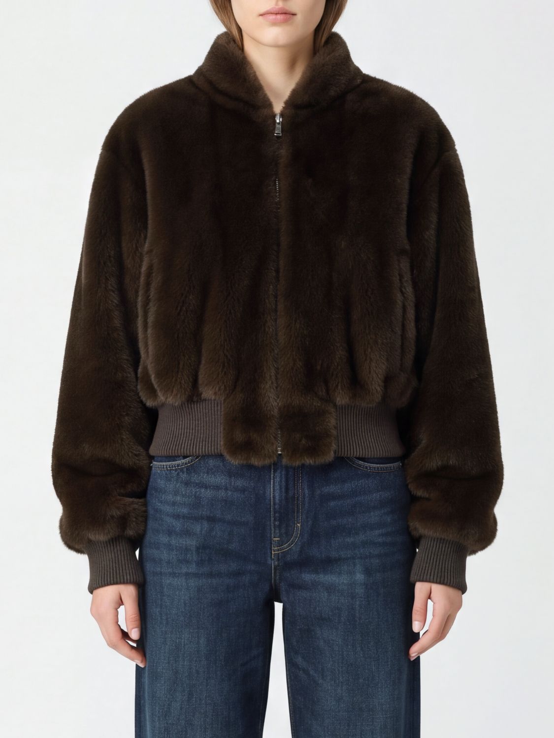 STELLA MCCARTNEY Fur Coat Woman color Brown