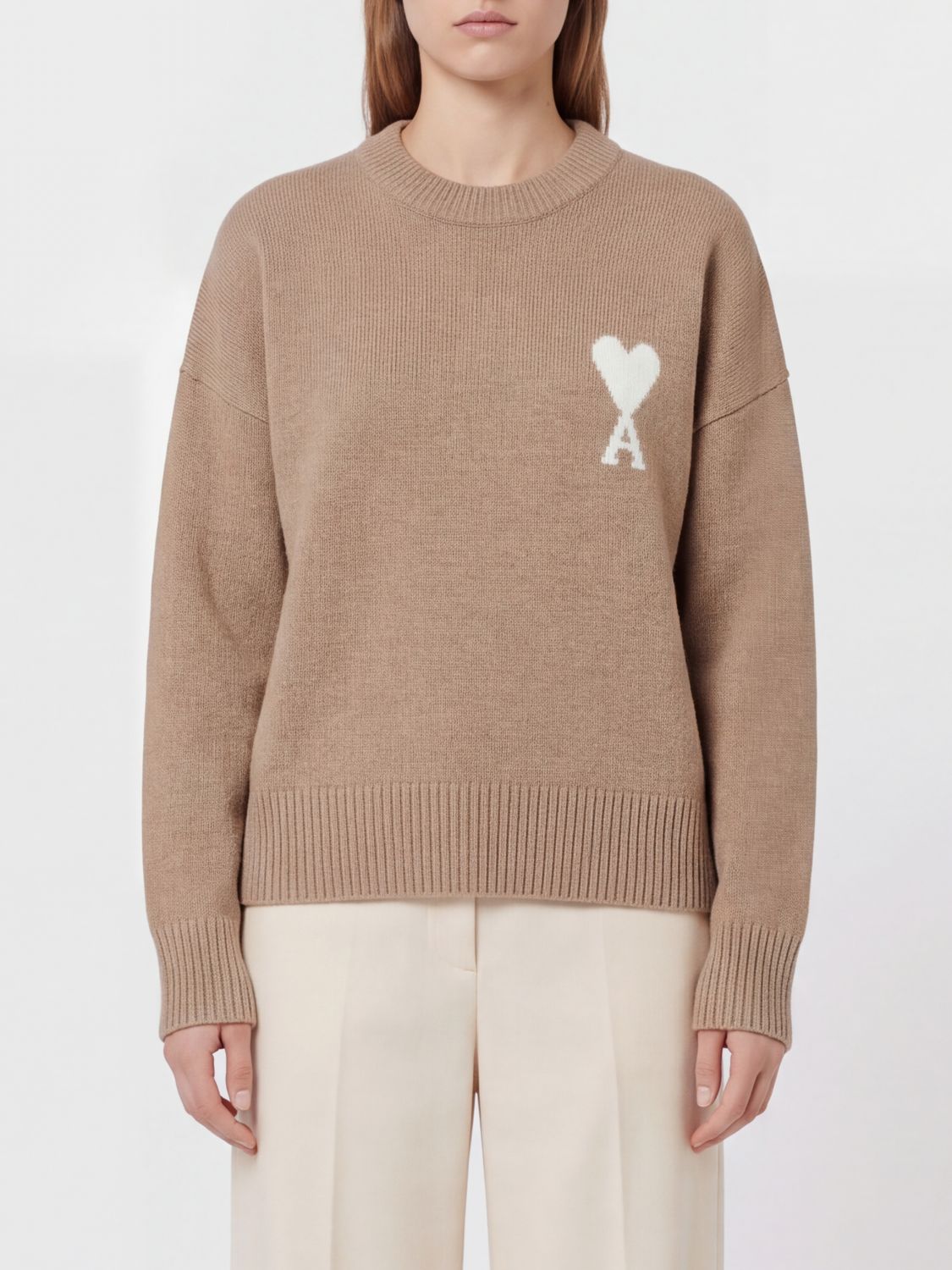 AMI PARIS Sweater Woman color Beige