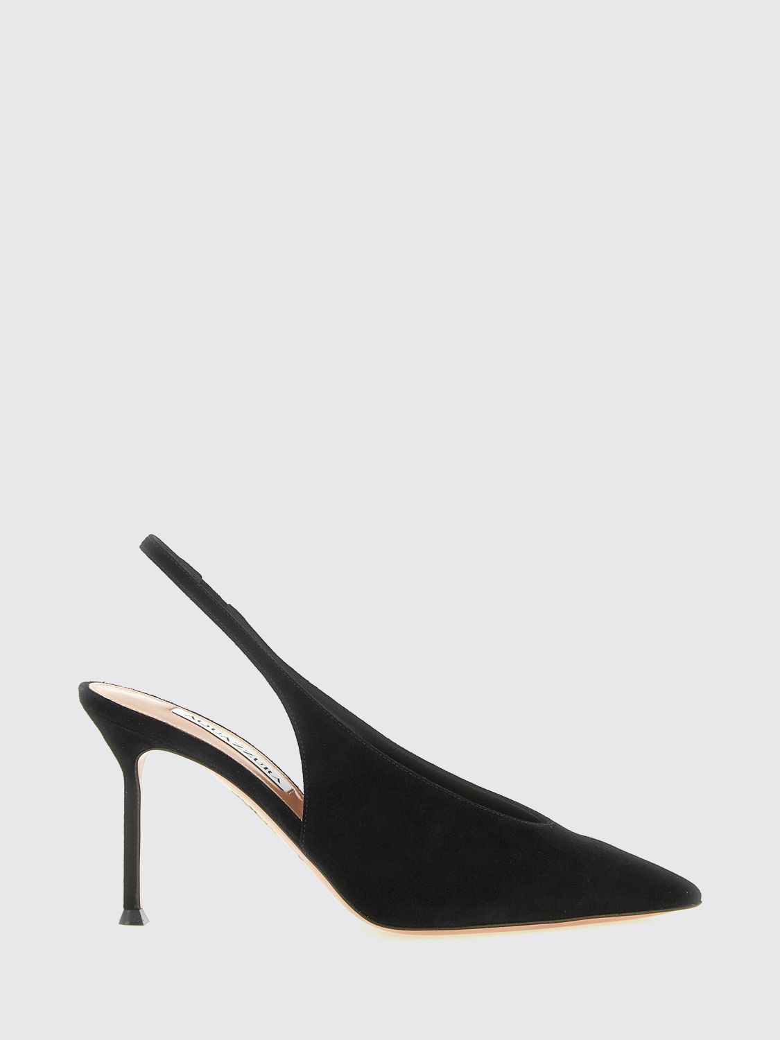 Aquazzura Voltaire Suede Leather High Heel Slingback Court Shoes