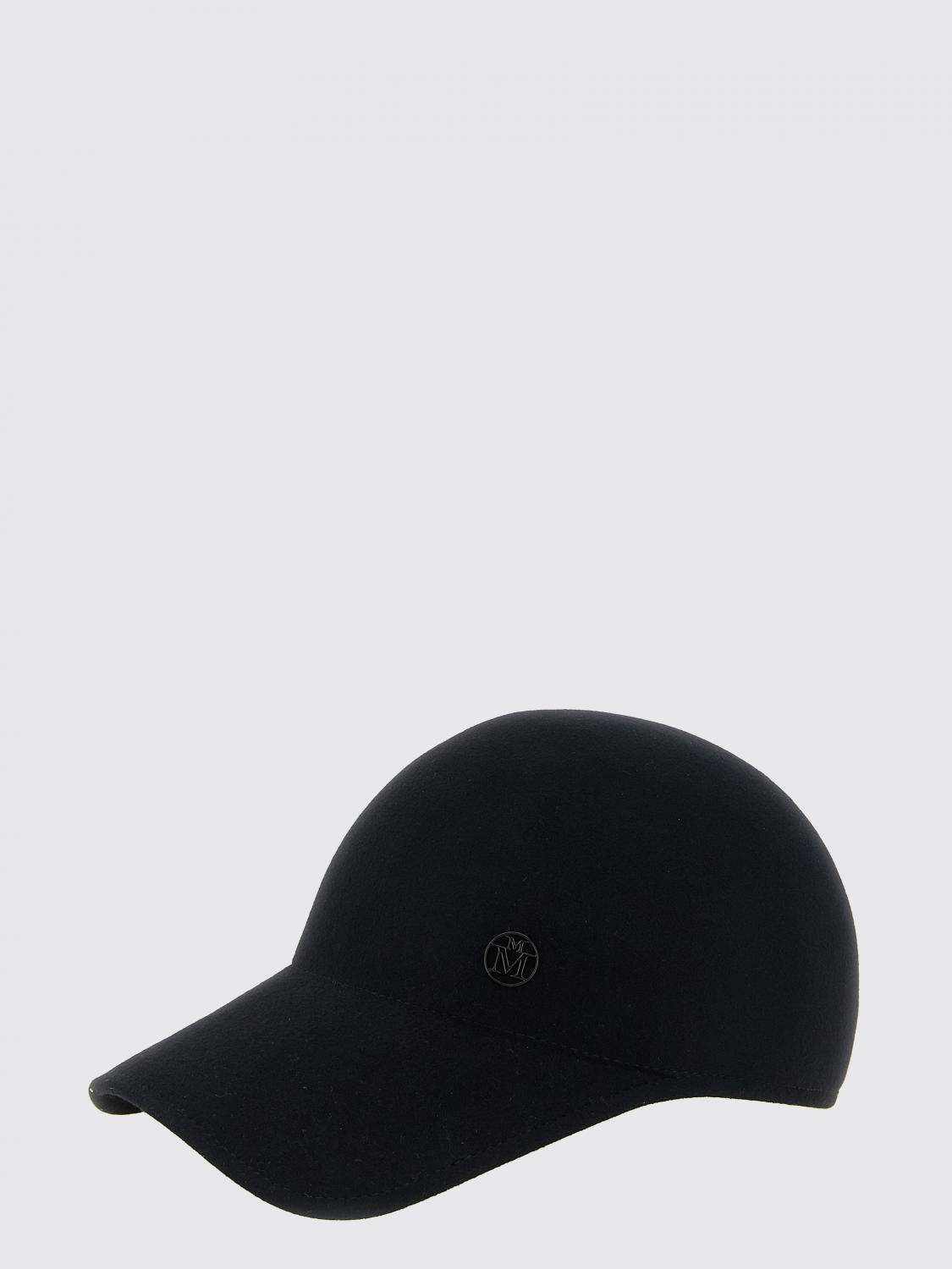 MAISON MICHEL Wool Felt Baseball Cap with Metal Logo