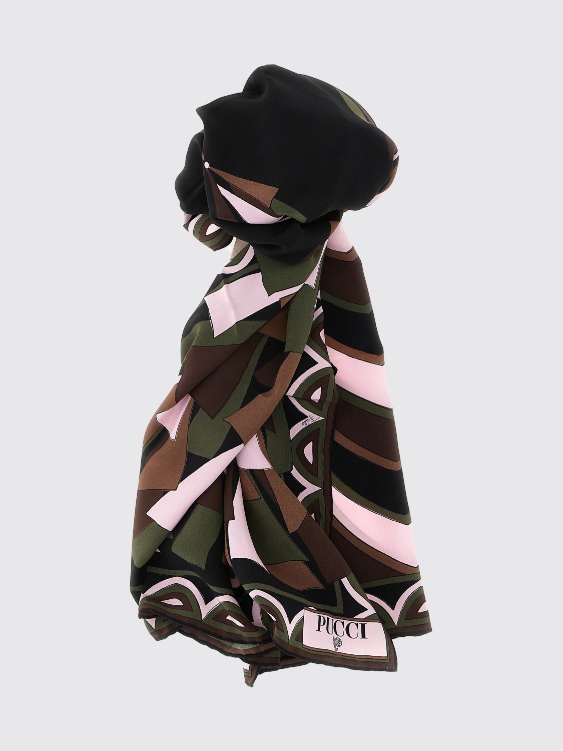PUCCI Square Silk Foulard with Iconic Abstract Print