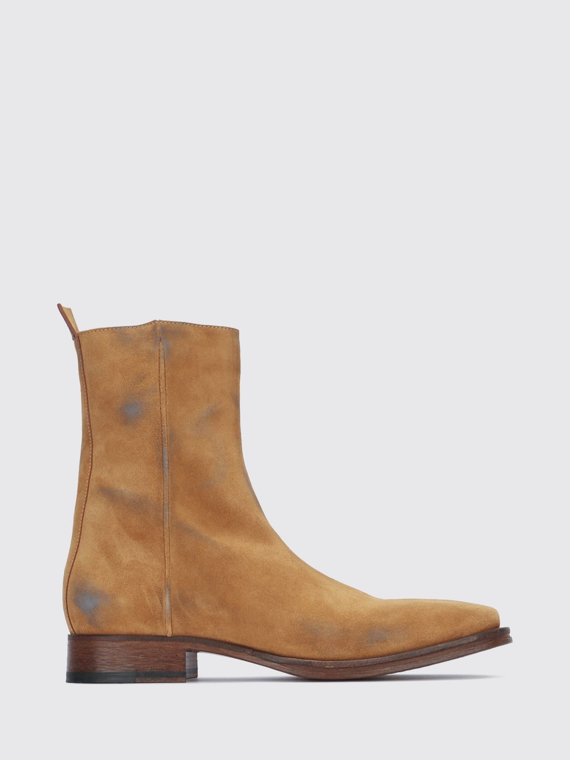 Acne Studios Suede Ankle Boots with Square Toe and Distressed Effect