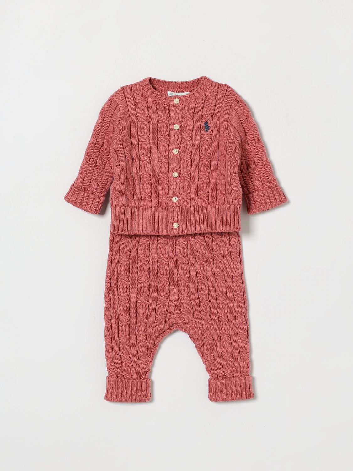 POLO RALPH LAUREN Set 2 pezzi da bambino in cotone con top e pantaloni coordinati