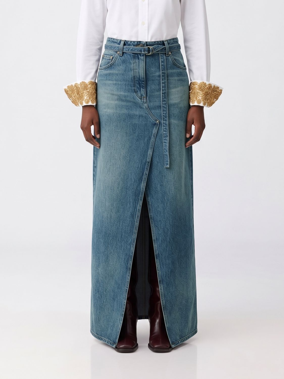 DRIES VAN NOTEN Skirt Woman color Blue