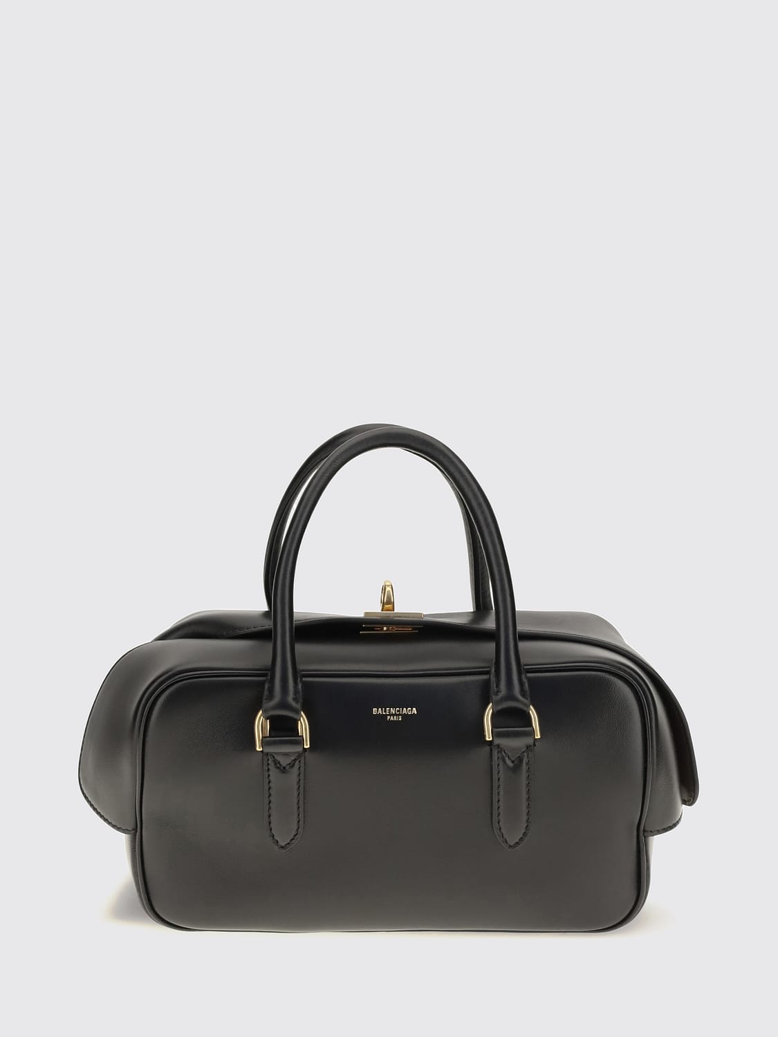 BALENCIAGA Le 7 Mini Bowling Bag in Calf Leather with Double Handle