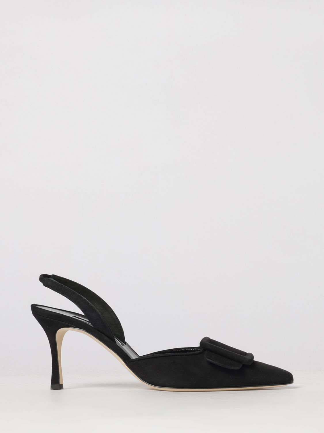 Manolo Blahnik Maysli Suede Slingback Pumps with Mid Heel
