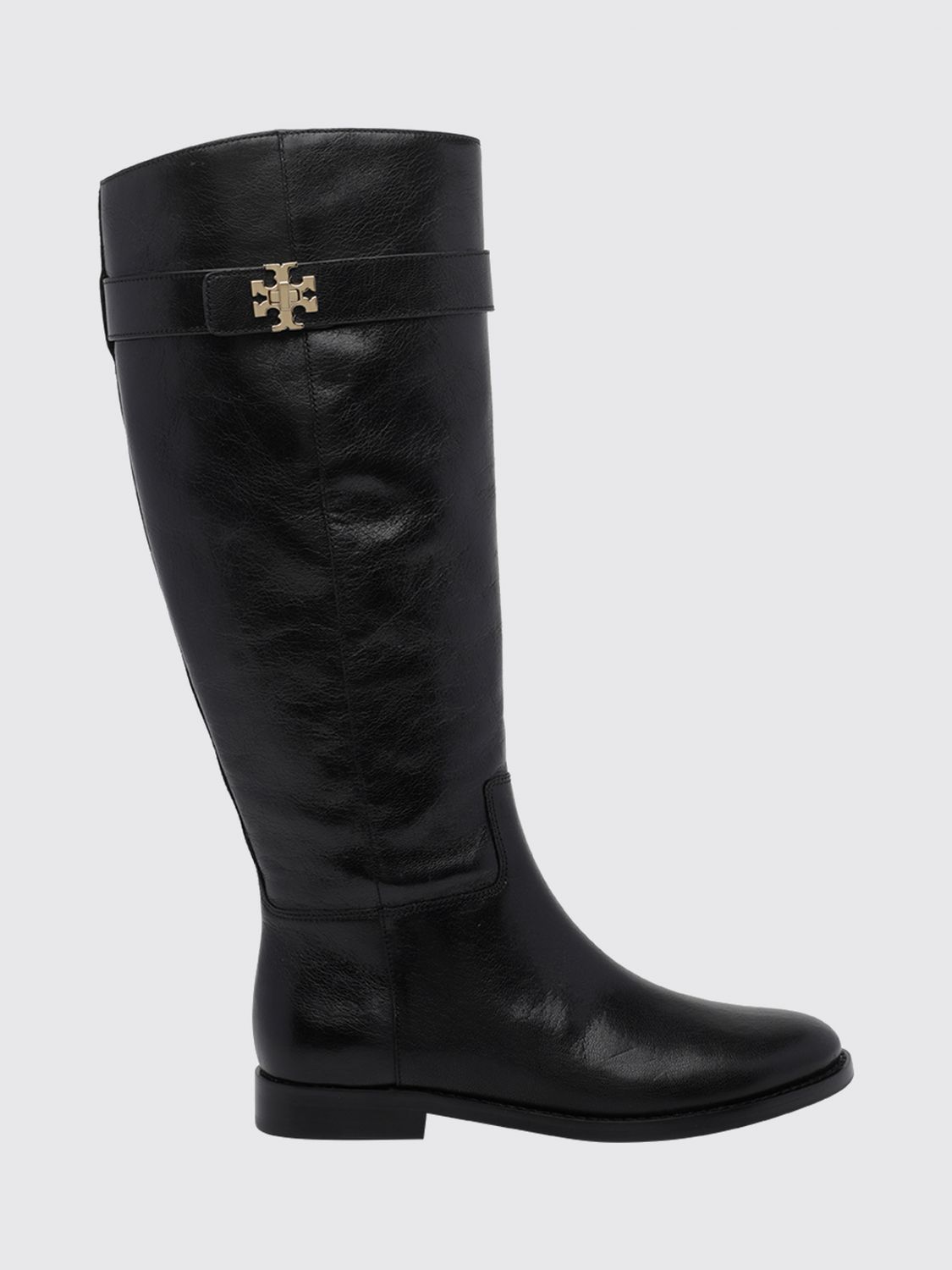 Tory Burch Double T Knee-High Western Boots in Calfskin Leather