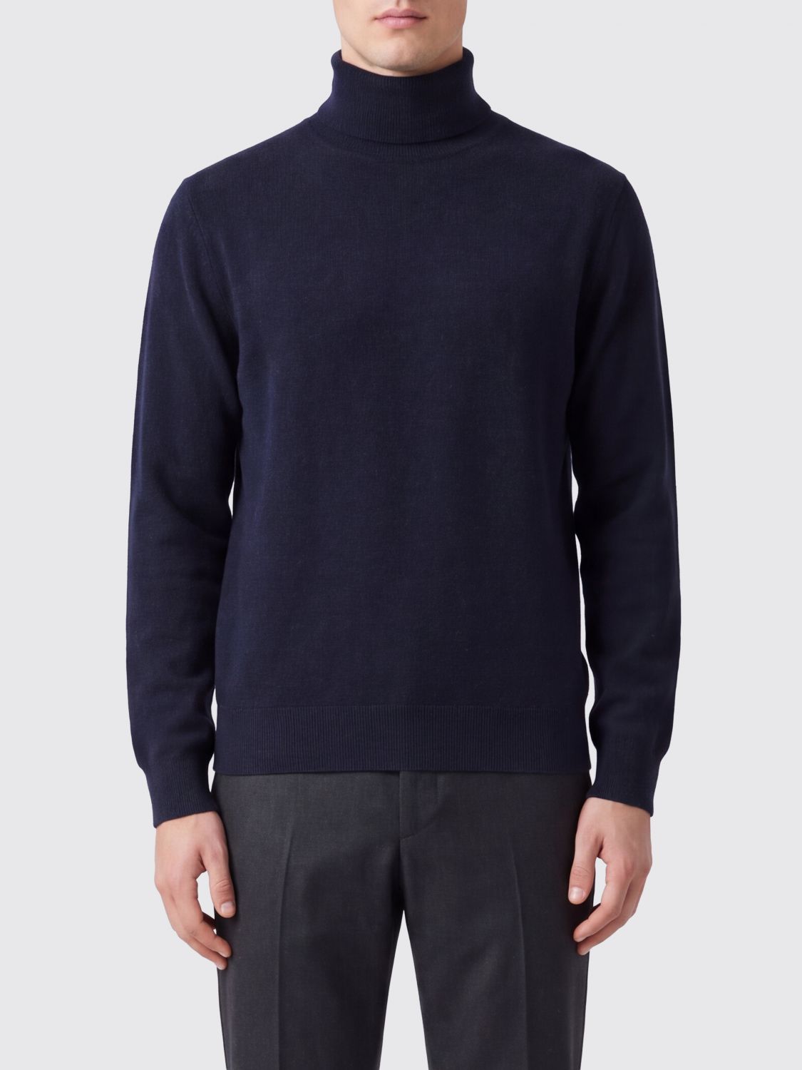 Brioni Cashmere and Wool Blend Turtleneck Jumper with Ribbed Trims