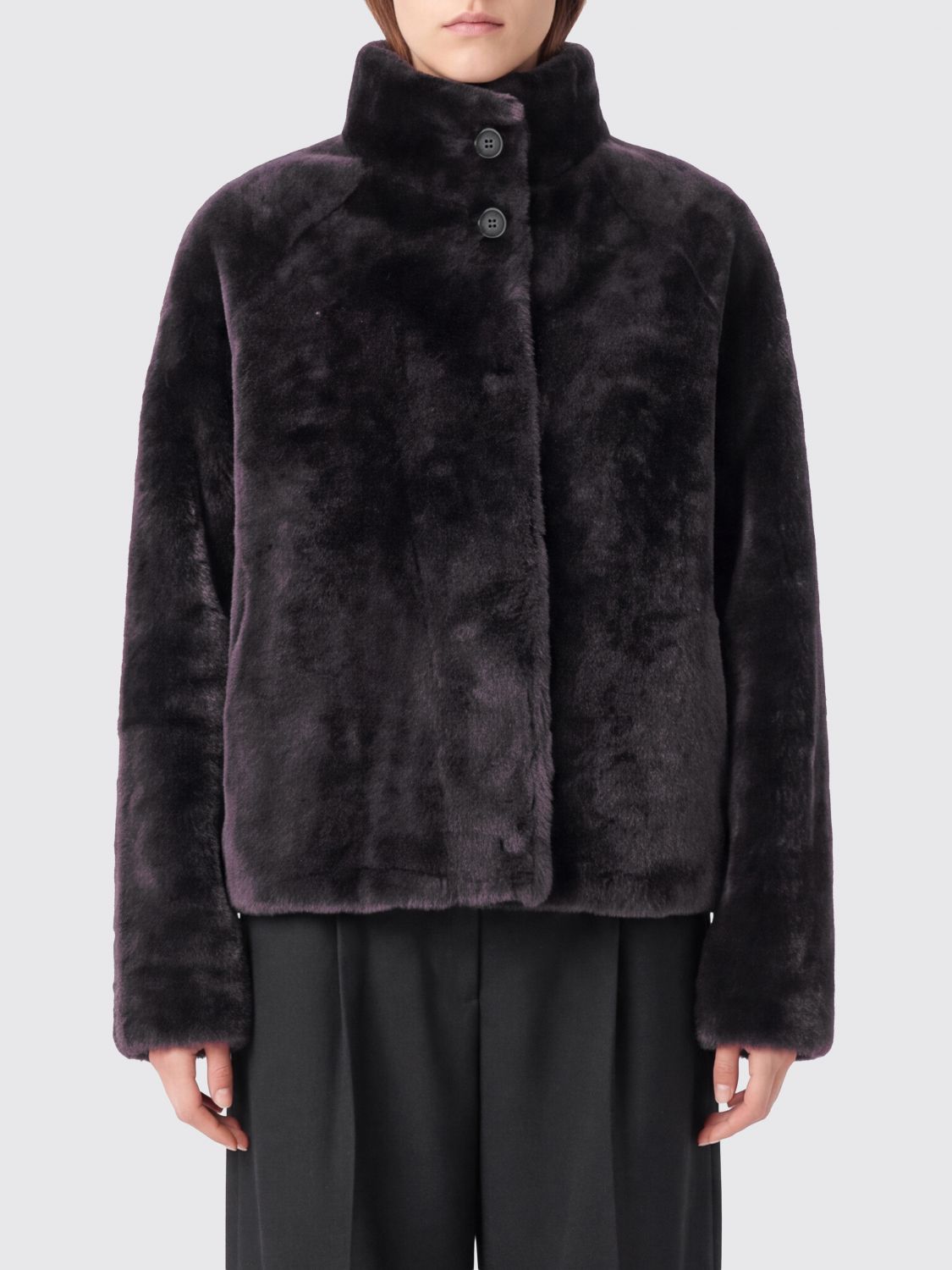 Arma Lambskin Leather Bomber Jacket With Epaulettes And Flap Pockets In Black