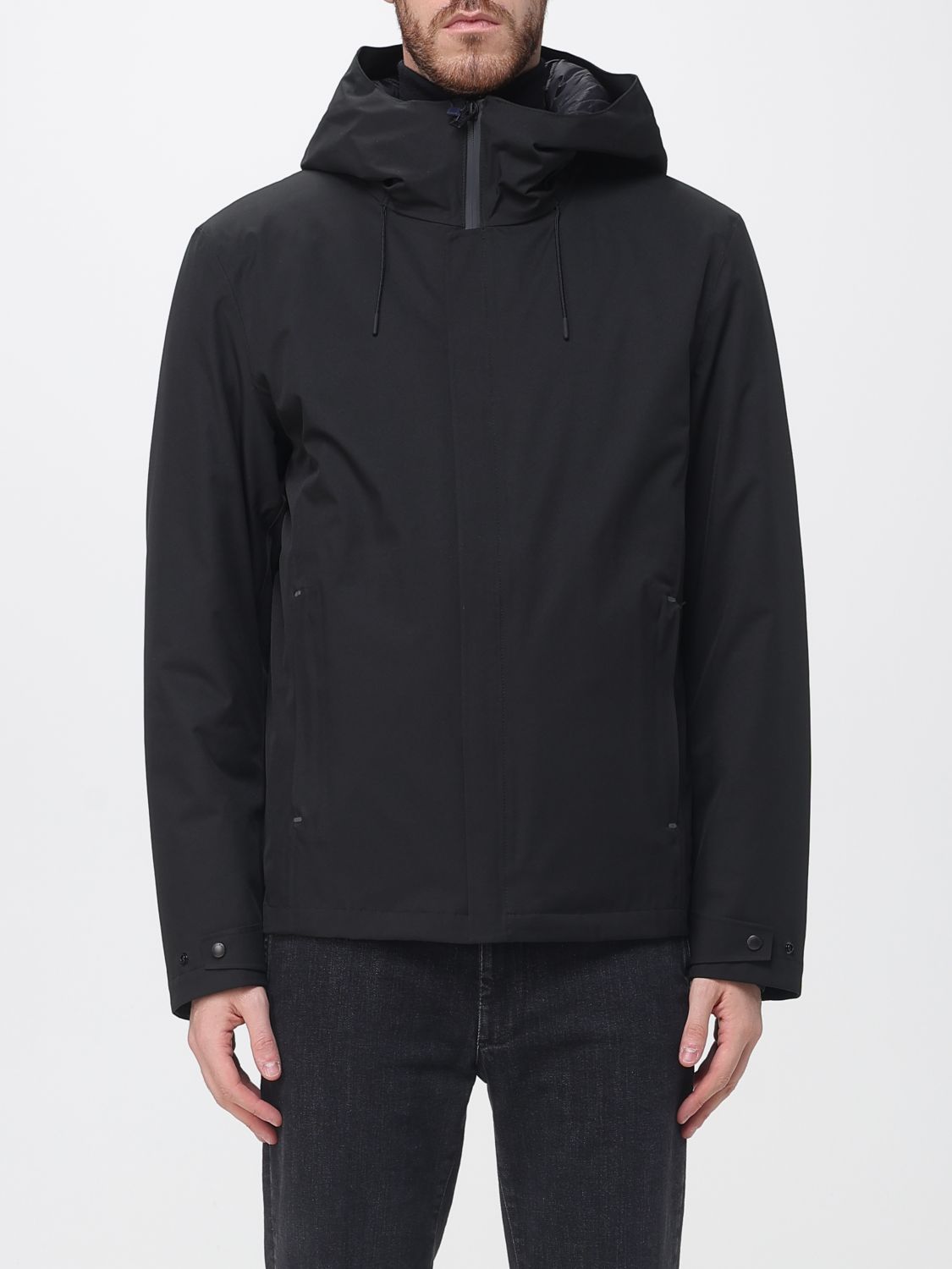 WOOLRICH Polyester Windbreaker Jacket with Drawstring Hood