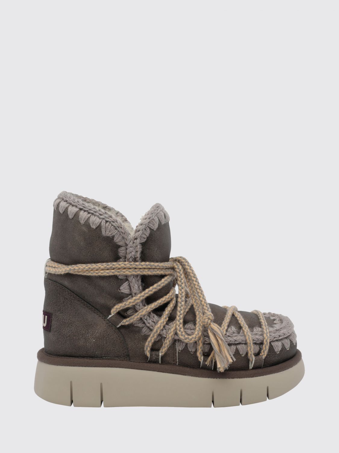 Mou Eskimo Bounce Suede Ankle Boots with Contrast Stitching