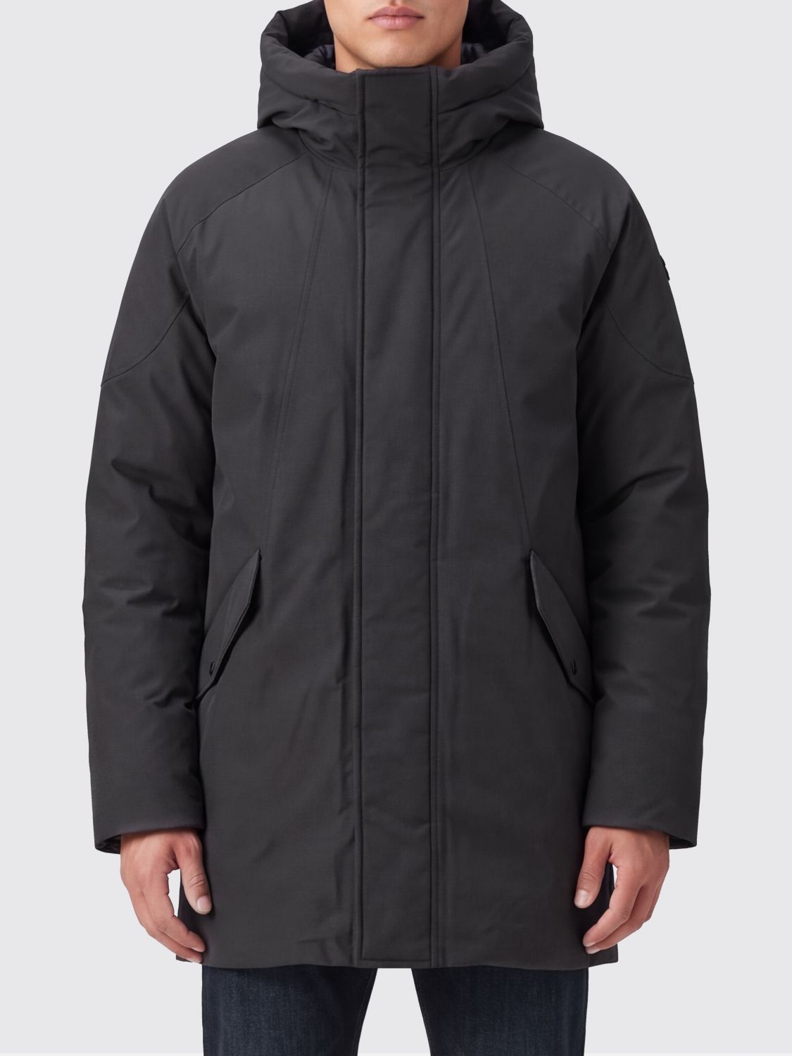 Moose Knuckles Knee-Length Windproof Parka in Recycled Polyester