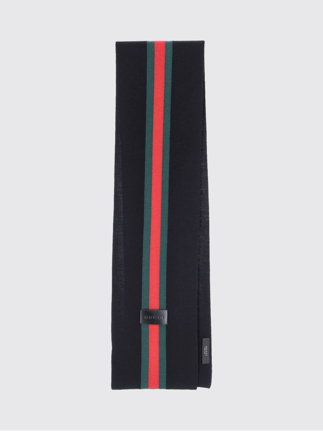 GUCCI Web Stripe Wool Scarf