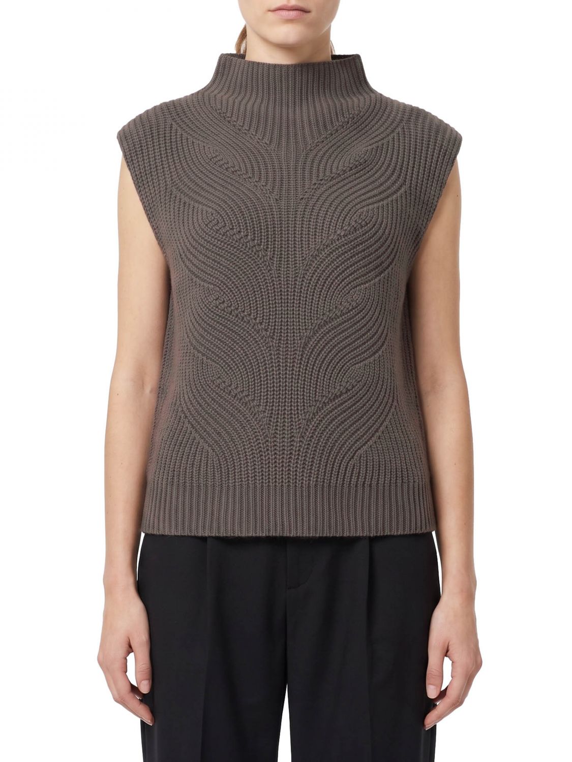 Herno Sleeveless Wool Sweater with Funnel Neck