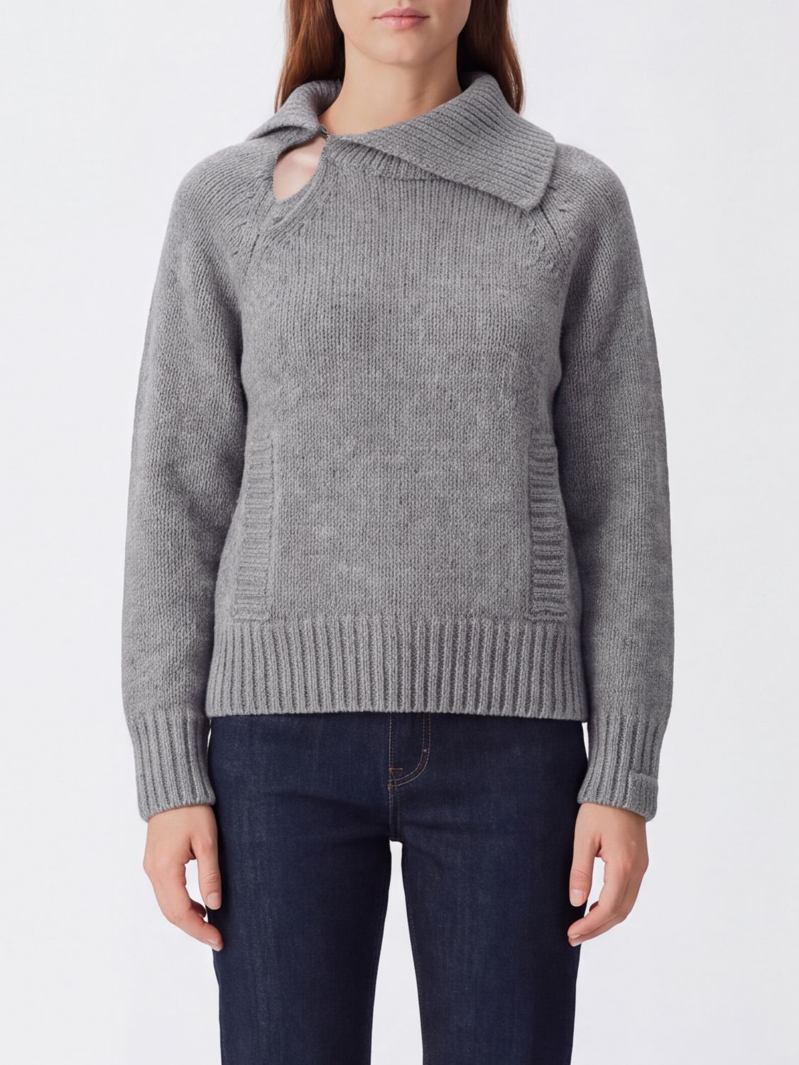 Victoria Victoria Beckham Asymmetrical Cut-Out Wool Jumper
