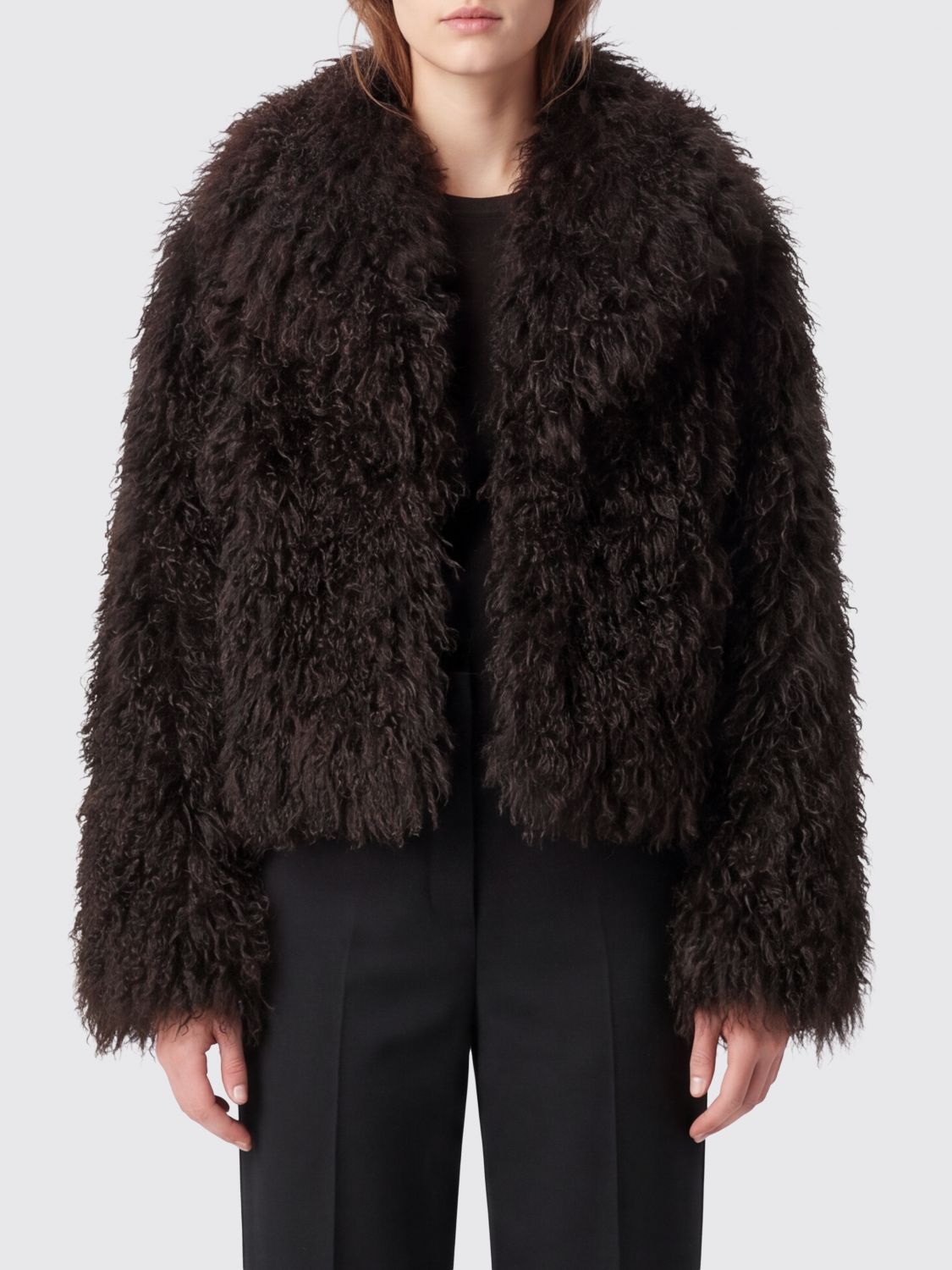 Michael Kors Relaxed-Fit Short Shearling-Style Faux-Fur Coat