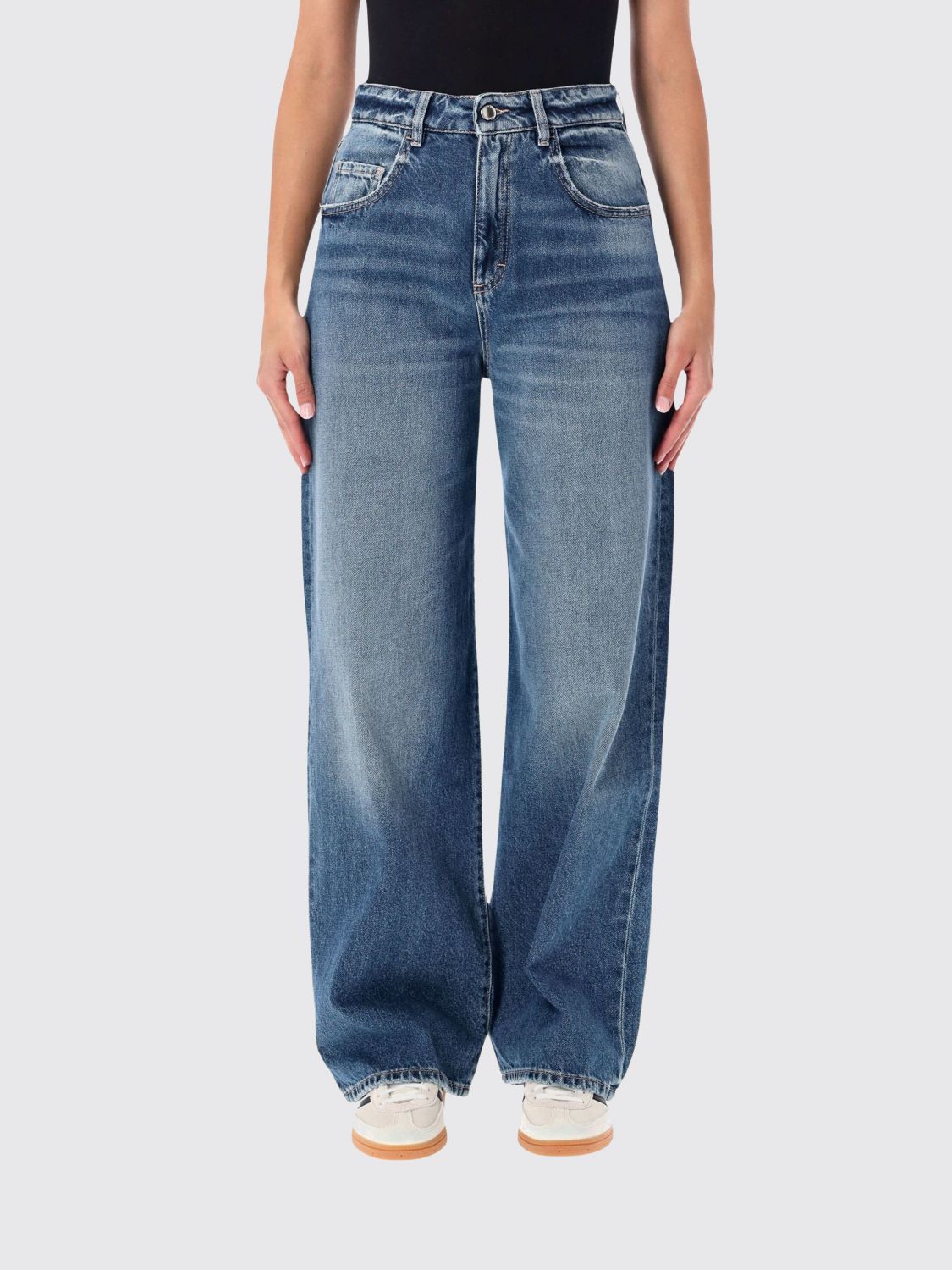 ICON DENIM LOS ANGELES Poppy High-Waisted Wide Leg Jeans in Cotton Denim ICON DENIM LOS ANGELES Poppy High-Waisted Wide Leg Jeans in Cotton Denim