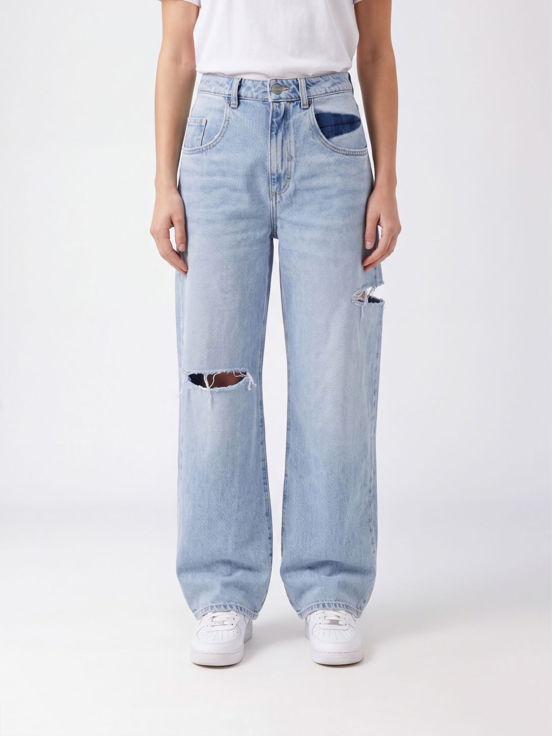 ICON DENIM LOS ANGELES Poppy High-Waisted Wide Leg Jeans with Cut-Out Details ICON DENIM LOS ANGELES Poppy High-Waisted Wide Leg Jeans with Cut-Out Details