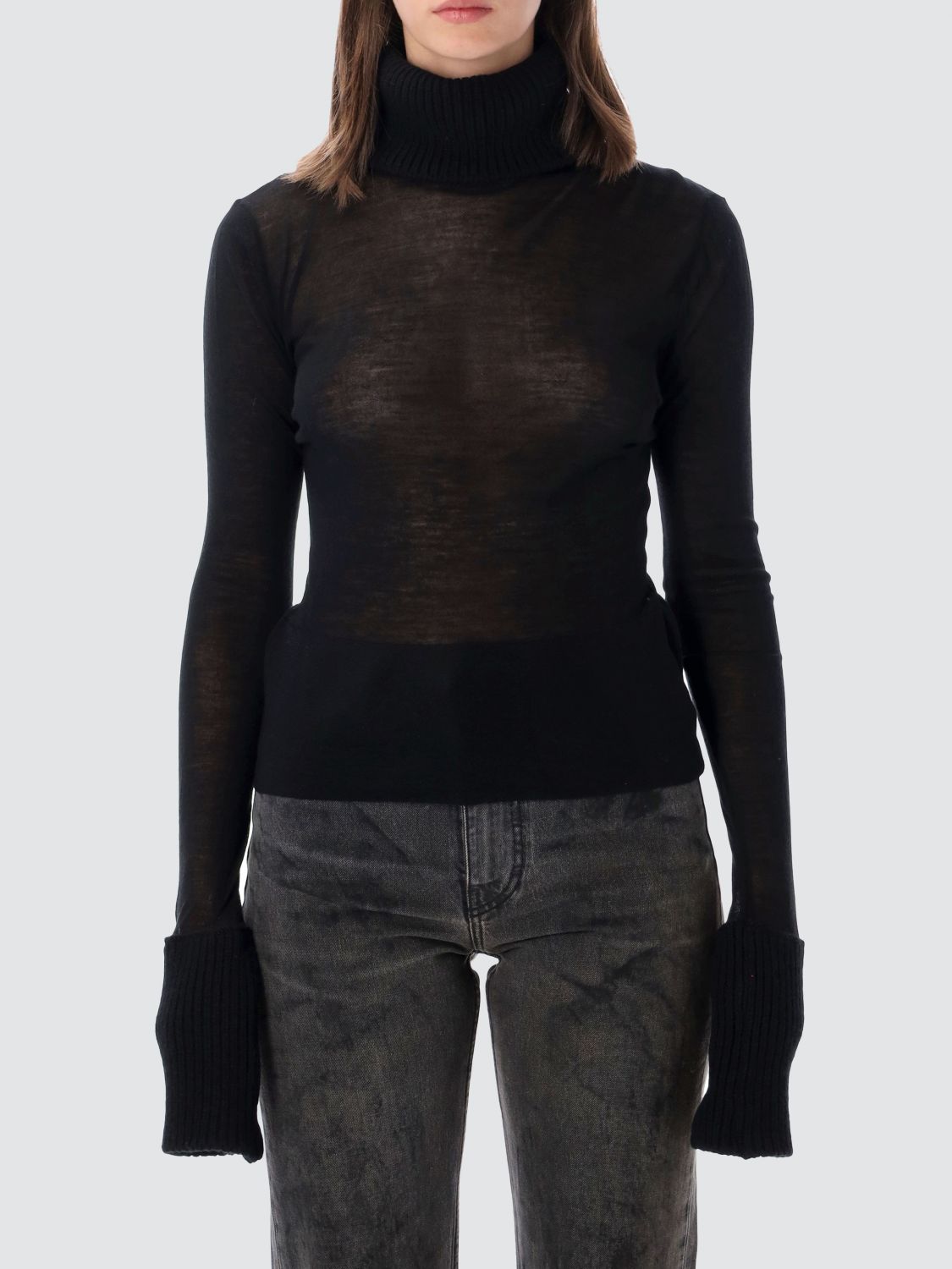 Our Legacy 100% Merino Wool Slim Fit Flared Cuff Turtleneck Jumper