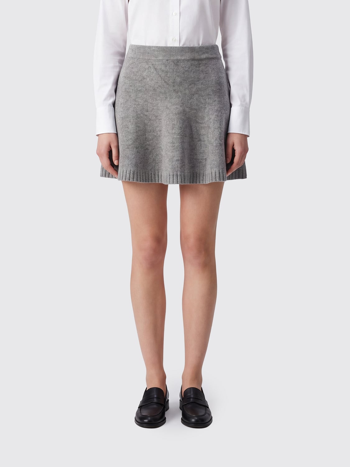 GIMAGUAS Sindi High-Waisted Wool-Blend Knitted Mini Skirt