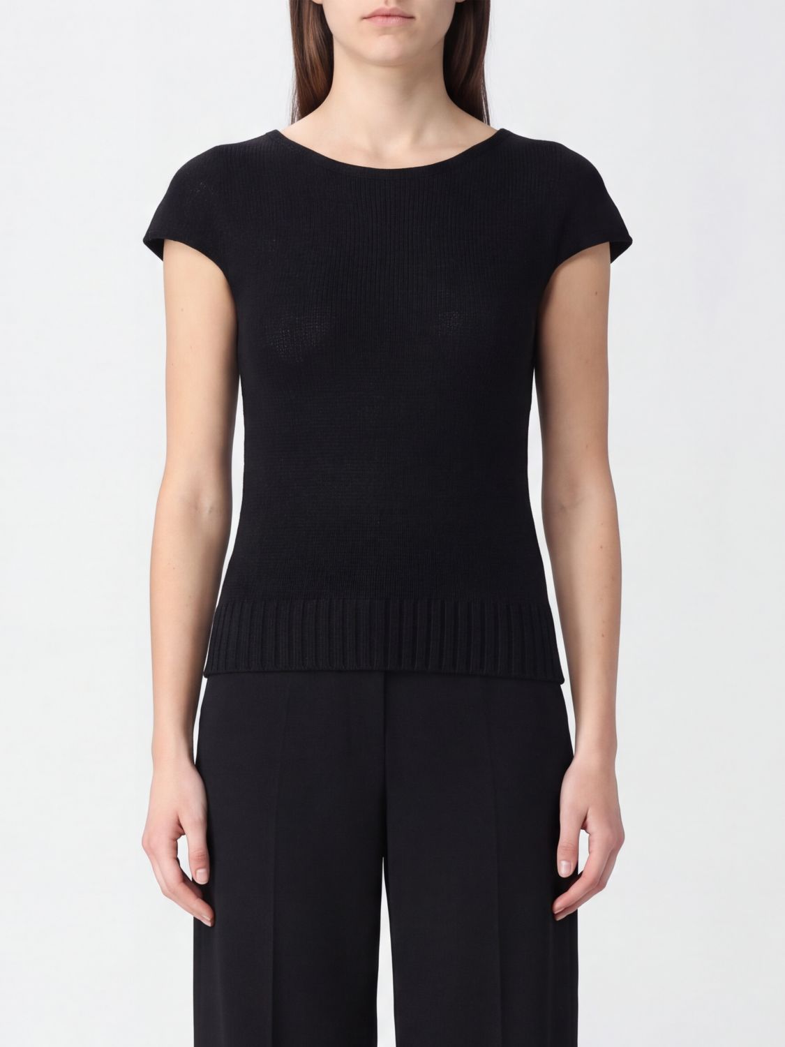 GIMAGUAS Short-Sleeved Wool-Blend Jumper with Dropped Shoulders GIMAGUAS Short-Sleeved Wool-Blend Jumper with Dropped Shoulders